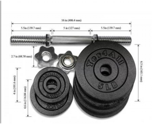 Yes4All Adjustable Dumbbells Specifications